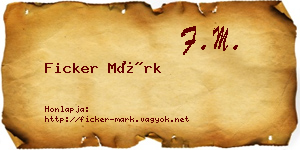 Ficker Márk névjegykártya
