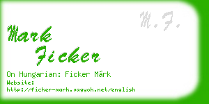 mark ficker business card